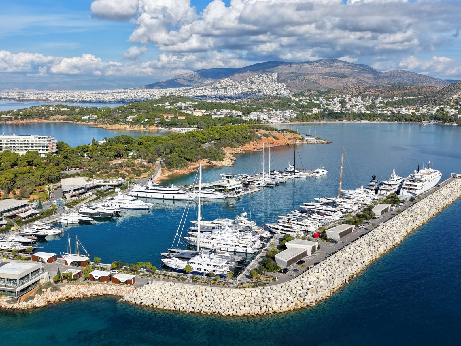 Aerial,Drone,Photo,Of,Amazing,Recently,Renovated,Astir,Marina,With