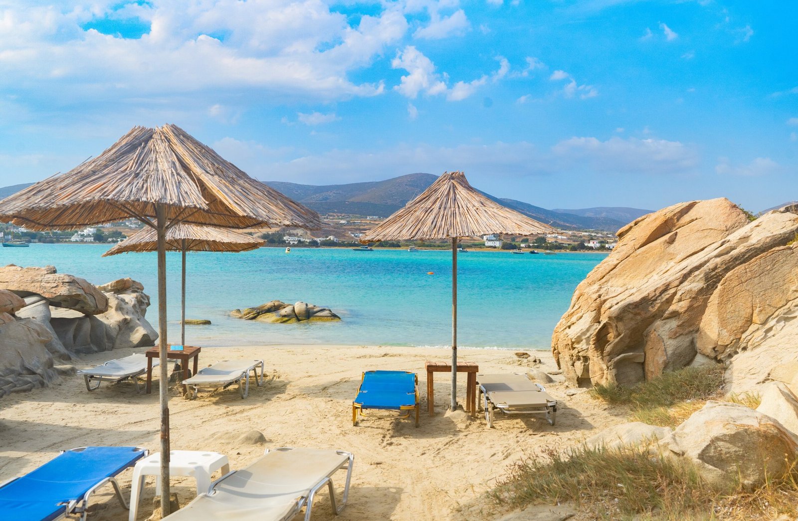 Romantic,Beach,With,Rocks,At,Greek,Island,,Paros,Greece,At