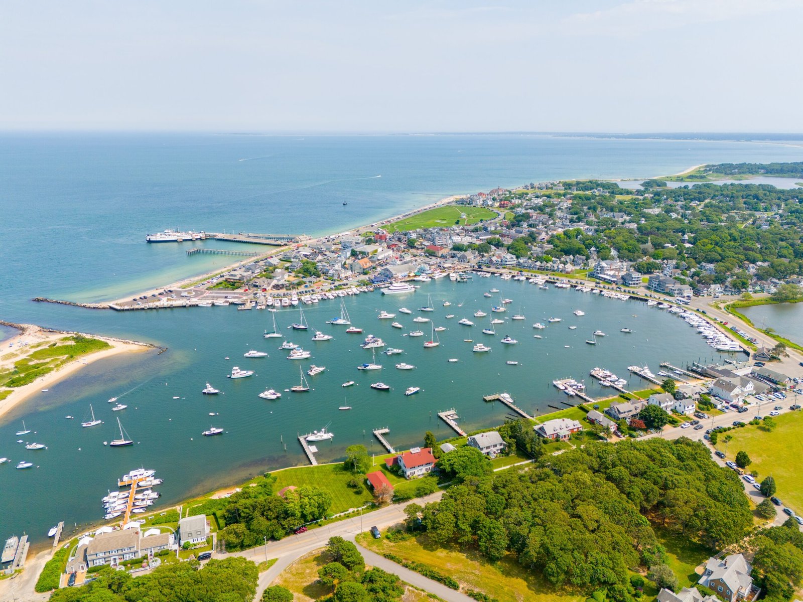 Aerial,Drone,Photo,Oak,Bluffs,,Marthas,Vineyard,,Massachusetts,,Usa