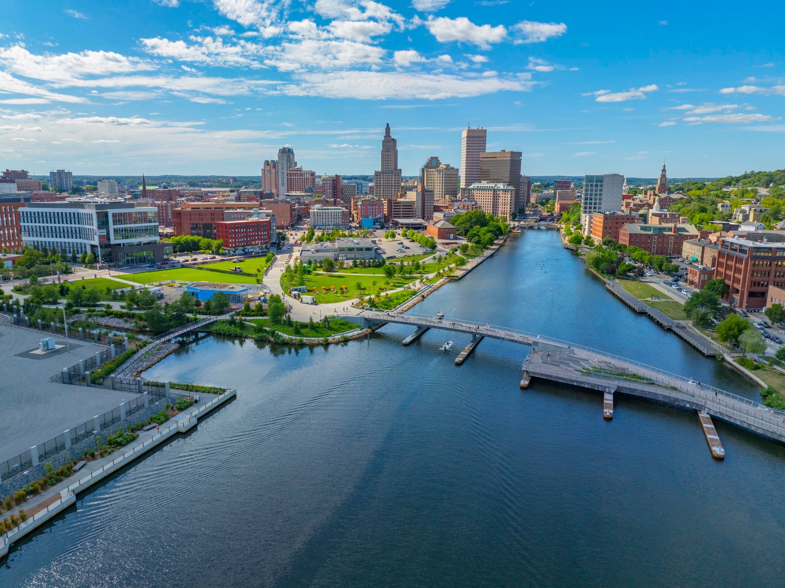 Providence,River,Aerial,View,Including,Michael,S.,Van,Leesten,Memorial