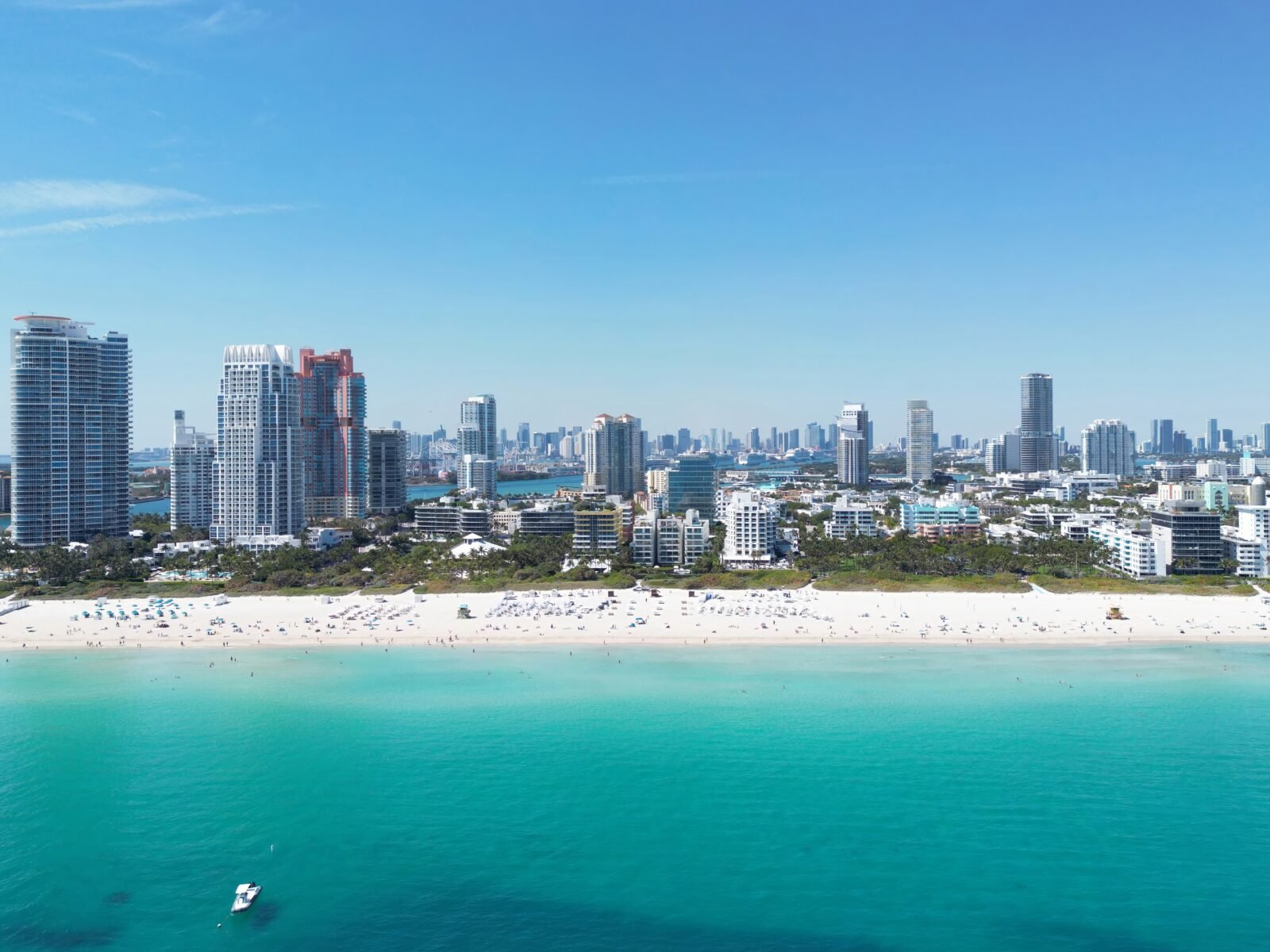 Miami,Beach.,Skyline,Aerial,View.,Miami,City.,Tropical,Coastal,Miami