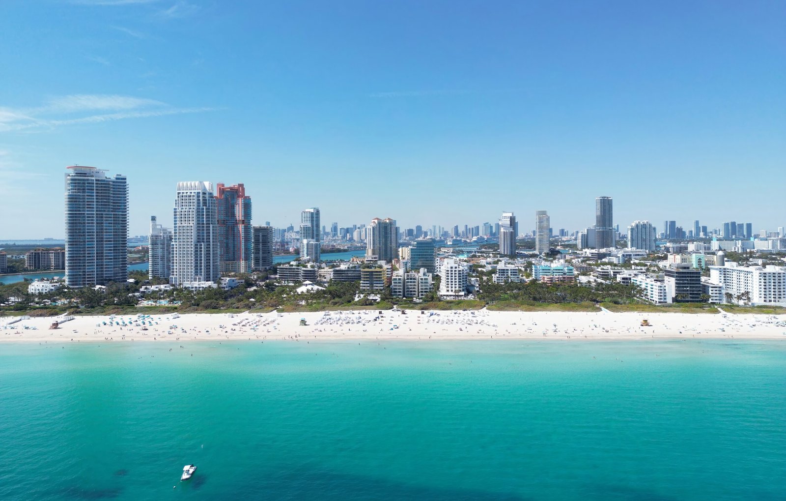 Miami,Beach.,Skyline,Aerial,View.,Miami,City.,Tropical,Coastal,Miami