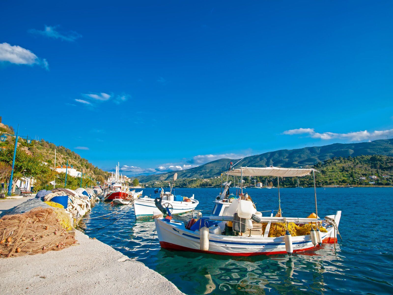 Traditional,Fishing,Boats,In,Poros,Island,In,Greece