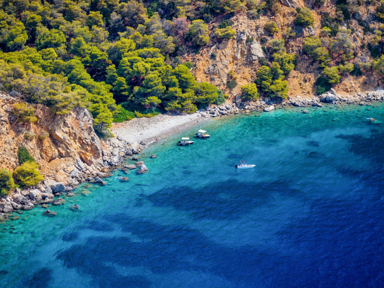 Aerial,View,Of,The,Coast,Of,Poros,Island,,Saronic,Gulf,