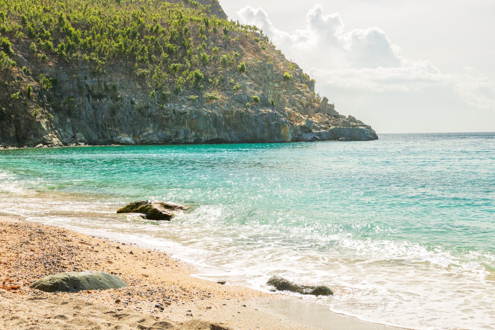 Peaceful,Beach,In,Saint,Barthelemy,(st.,Barts,,St.,Barth),Caribbean