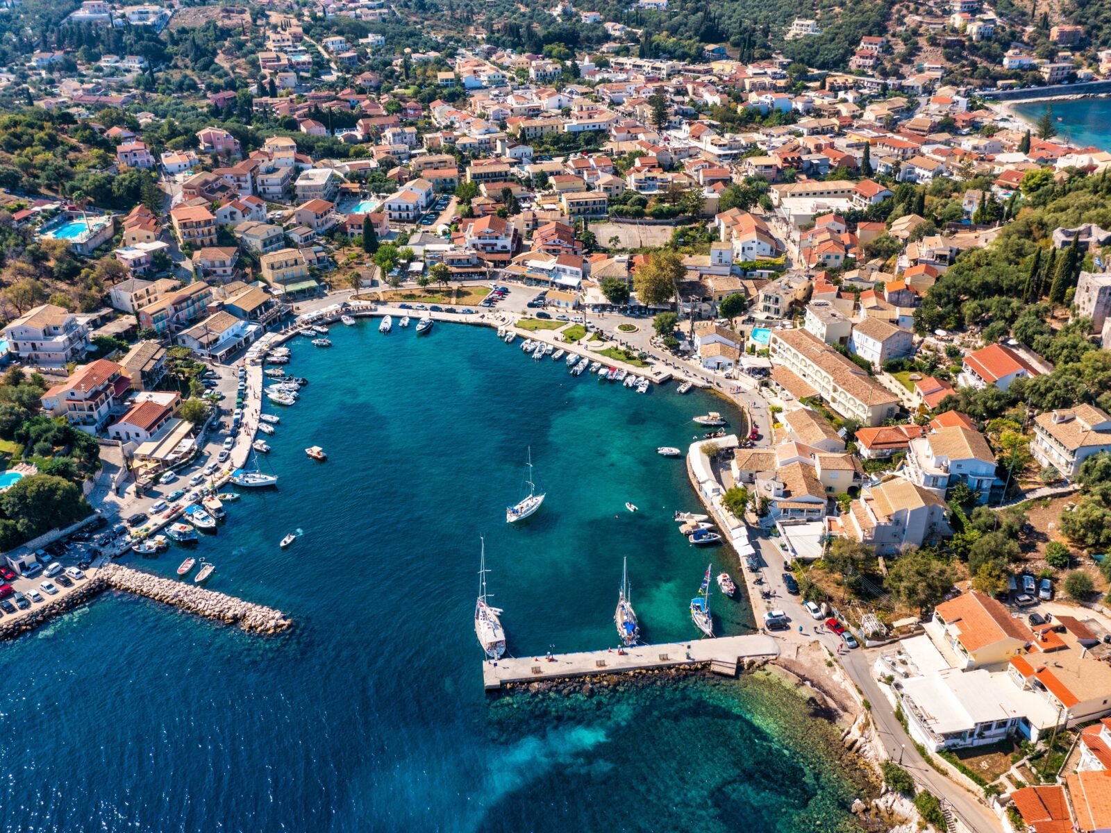 Kassiopi,,Town,In,Corfu,,Greece.,Mediterranean,Town,Kassiopi,In,Greece.