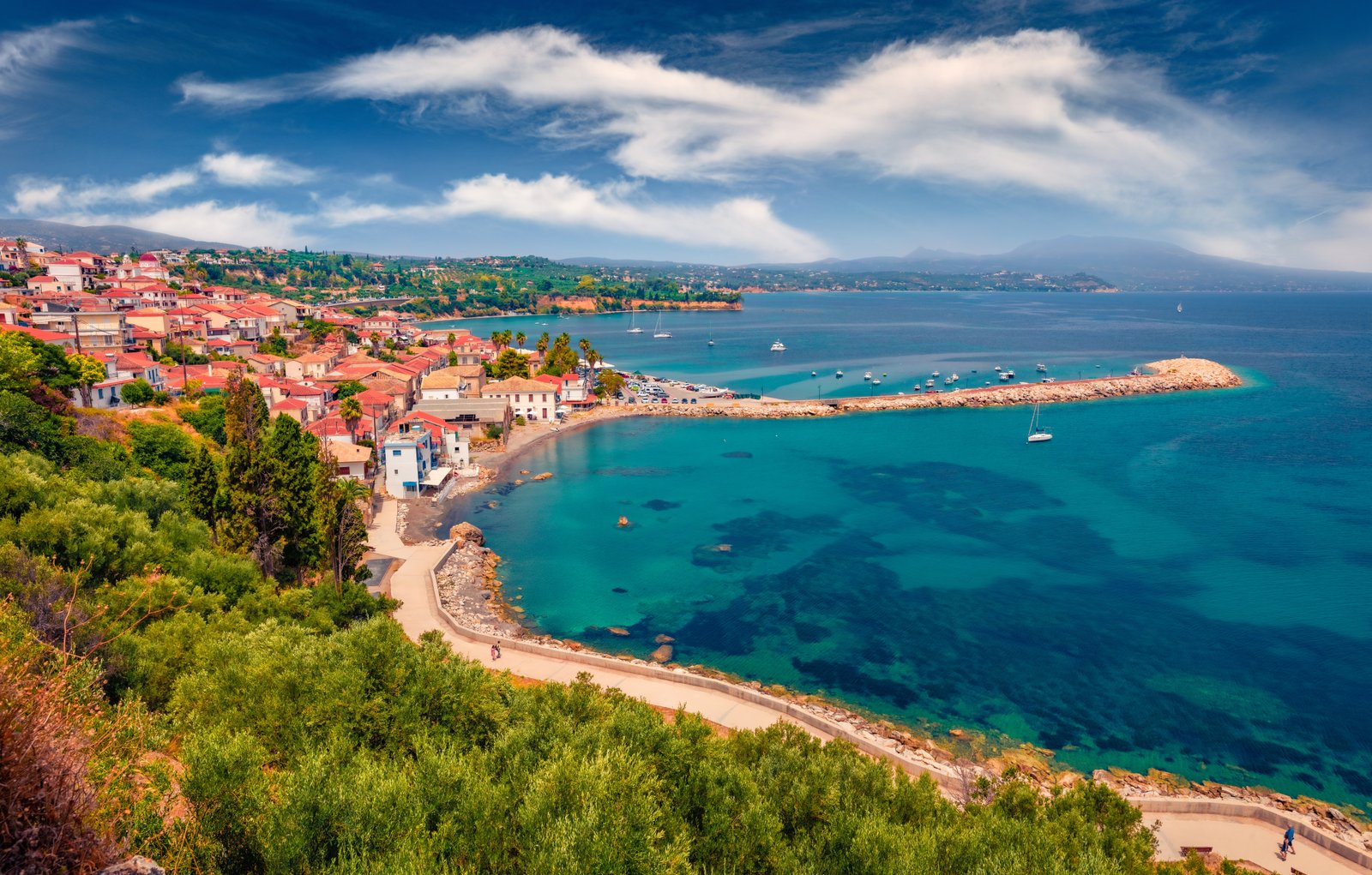 Incredible,Summer,Cityscape,Of,Koroni,Town,,Messenia,,Peloponnese,,Greece,,Europe.
