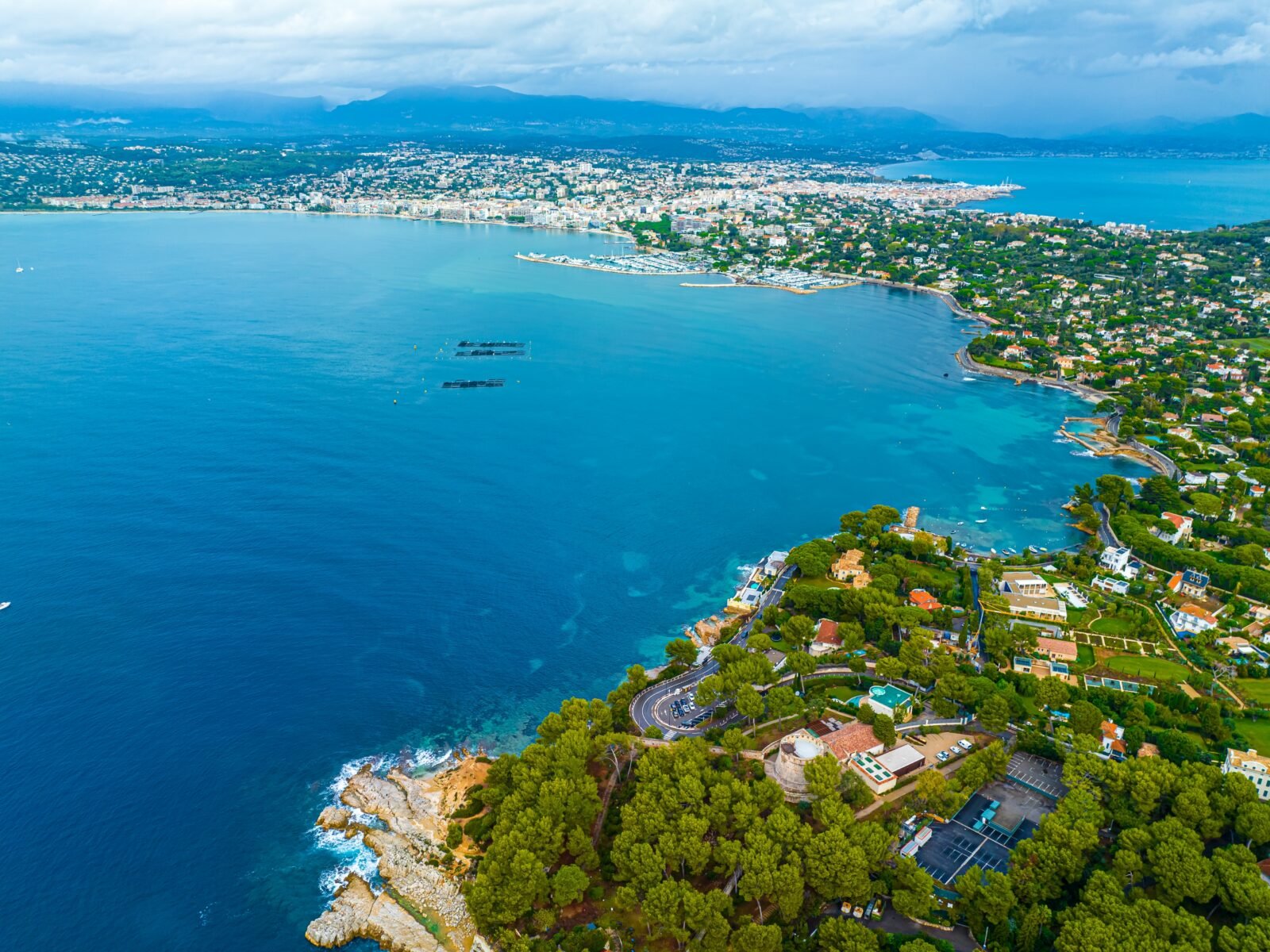 Aerial,View,Of,Antibes,,A,Resort,Town,Between,Cannes,And