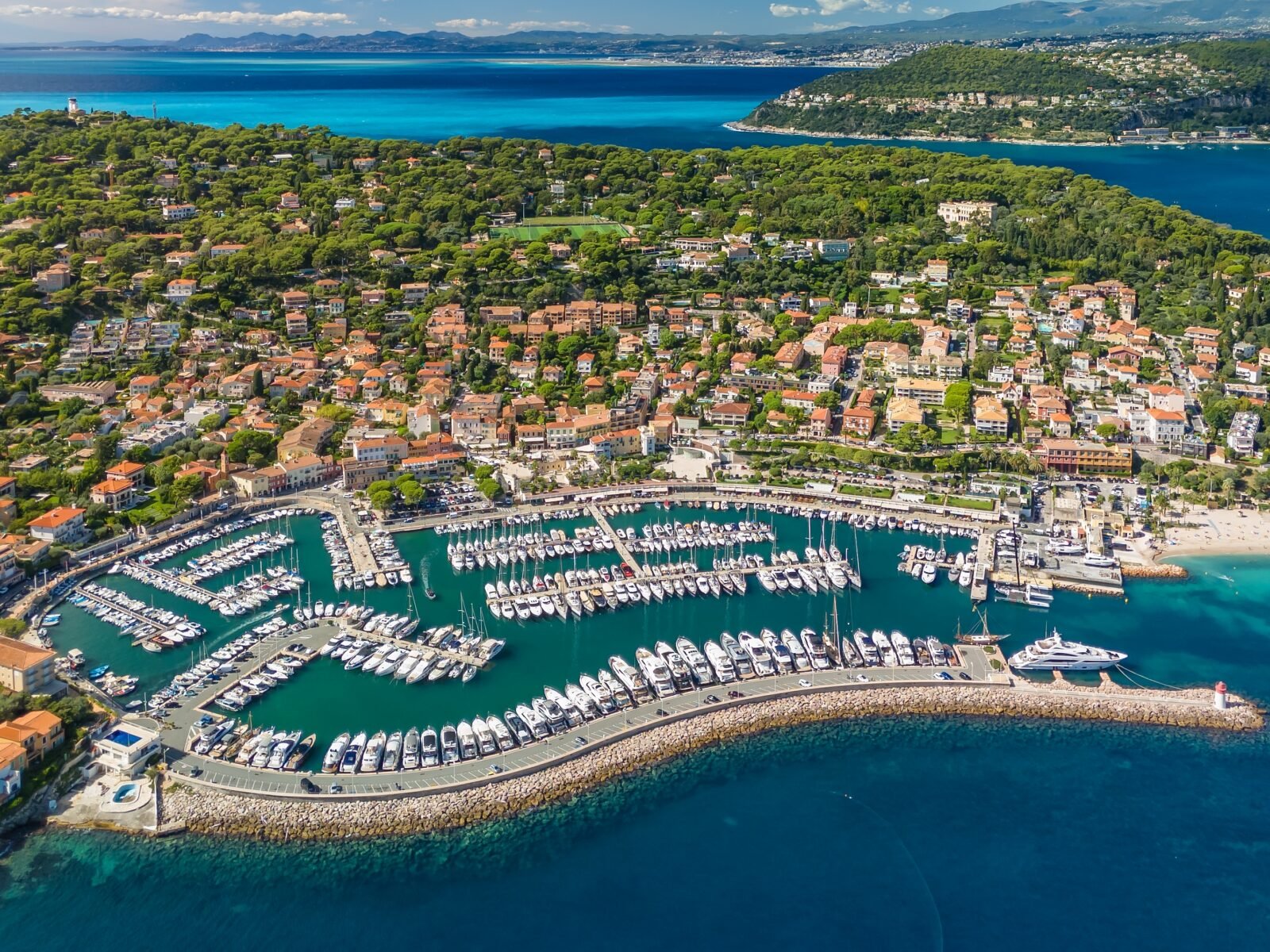 Aerial,View,Of,The,Saint-jean-cap-ferrat,Resort,Town,On,Cap,Ferrat